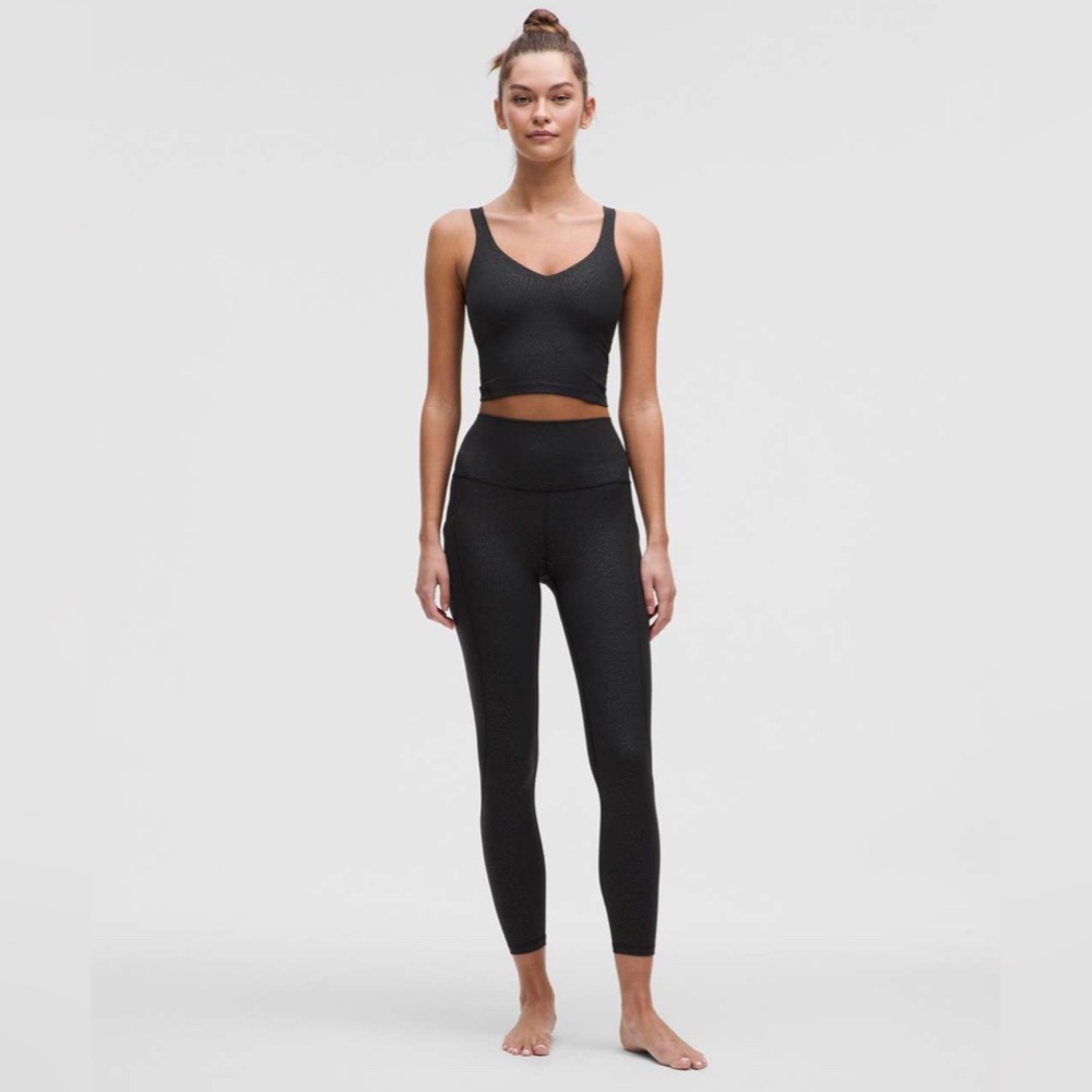 NWT $138 Lululemon Align High-Rise Pant with Pockets 25" Ripple Emboss Black